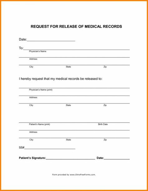 Blank Medical Records Release Form | Template Business Medical Record Design, Medical History Form, Electronic Medical Record Design, Medical Record Form, Horse Record Keeping Forms, Missing Work, Doctors Note Template, Doctors Note, Consent Forms