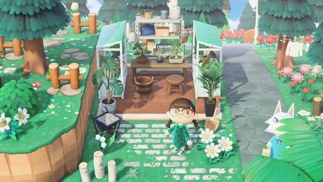 Flowers In Animal Crossing, Animal Crossing Garden Ideas, Animal Crossing Garden, Acnh Garden, Acnh Spring, Garden Green House, Green House Exterior, Creating A Garden, Community Ideas