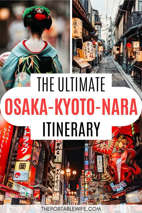 This Osaka Kyoto Nara itinerary is the perfect way to spend 1 week in Japan. Spend 2 days in Osaka, 3 days in Kyoto, and take a Nara day trip with this Kansai Japan itinerary. | Things to do in Osaka | Things to do in Kyoto | Things to do in Nara Japan | Osaka itinerary 2 days | Kyoto itinerary 3 days | Planning a trip to Japan | Japan travel tips | Japan travel guide | Kansai Japan things to do | Japan travel destinations | Kyoto Itinerary 3 Days, 1 Week In Japan, Osaka Kyoto Itinerary, Osaka Kyoto Nara Itinerary, Kyoto Itinerary 1 Day, Tokyo Osaka Kyoto Japan, Tokyo And Kyoto Itinerary, Tokyo Kyoto Osaka Itinerary, Japan Travel Itinerary 10 Days