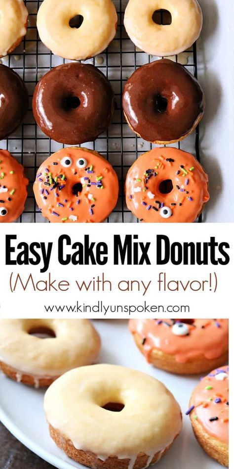 Cake Mix Doughnuts, Cake Mix Donuts Recipe, Cake Mix Donuts, Doughnut Recipe Easy, Cake Donuts Recipe, Easy Donut Recipe, Easy Donuts, Homemade Donuts Recipe, Cake Donut