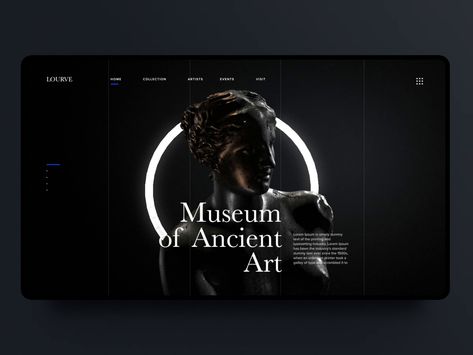 Ancient Art Museum Landing Page Layout Web, Design Sites, Website Design Inspiration Layout, Best Website Design, Webdesign Inspiration, Portfolio Website Design, Webpage Design, Portfolio Web Design, Website Design Layout