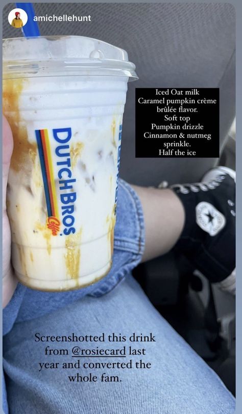 Non Coffee Dutch Bros Drinks, Fall Dutch Bros Drinks, Dutch Bros Chai Drinks, Duch Bro Drinks, Dutch Bros Fall Drinks, Dutchbros Orders, Dutchbros Drinks Coffee, Dutch Bros Orders, Dutch Bros Drinks Coffee