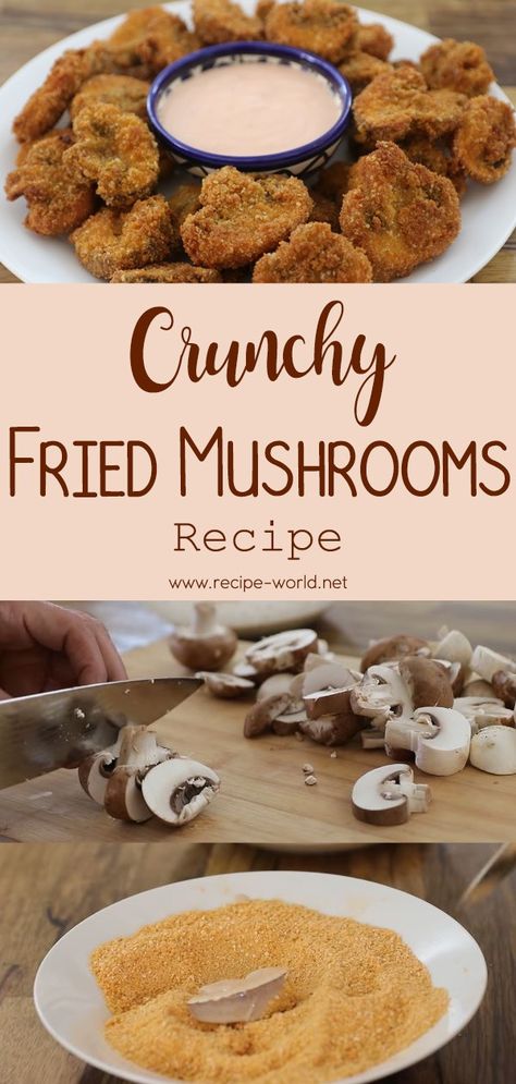 Crunchy Fried Mushrooms Recipe | Breaded Mushrooms - Recipe World Fried Mushrooms Recipe, Fried Mushroom Recipes, Breaded Mushrooms, Paleo Cookbook, Mushroom Recipe, Fried Mushrooms, Meatless Main Dishes, Weekend Dinner, Good Weekend