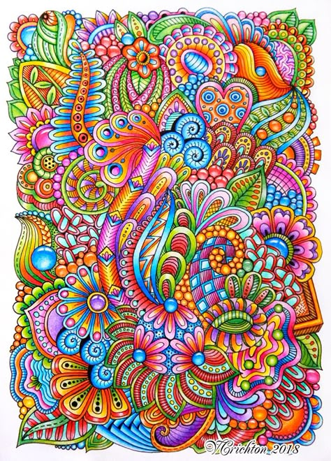 Doodle Flowers, Zentangle Artwork, Sharpie Art, Tangle Art, Zentangle Drawings, Mandala Design Art, Doodle Art Designs, Zen Art, Color Pencil Art