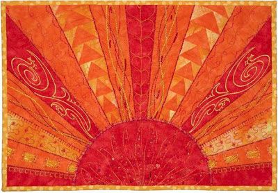 Free pattern day: Sun and solstice quilts. Like the idea of the rays of color and texture flowing from the circle Moon Quilt, Fabric Postcards, Landscape Quilts, Miniature Quilts, Colorful Quilts, Paper Piecing Patterns, Wall Quilts, Barn Quilt, Barn Quilts