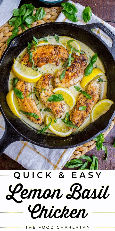 Chicken Lemon Basil Recipes, Lemon And Basil Chicken, Recipes With Chicken And Basil, Basil Keto Recipes, Lemon Basil Sauce For Chicken, Strawberry Basil Chicken, Creamy Lemon Basil Chicken, Chicken Mushroom Basil Recipes, Basil Chicken Recipe Healthy