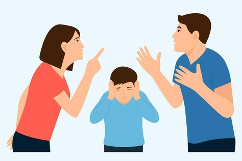 Covering Ears With Hands, Conflict Illustration, All About Me Worksheet, Family Conflict, Family Drawing, Family Problems, Dysfunctional Family, Relationship Problems, Cartoon Images