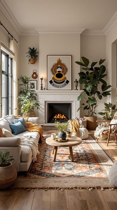 Scandi Boho Decor Living Room Scandinavian Boho, Scandi Apartment Aesthetic, Scandi Style Home, Scandinavian Home Decor Ideas, Appartments Ideas, Scandinavian Bohemian Interior, Nordic Living Room Scandinavian Interiors, Scandinavian Boho Living Room, Scandi Minimalist Home