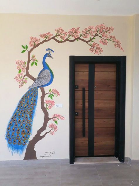 Wood wall art living room living room walls art || wall art painting designs for living room Mural Art Design Paintings, Wall Painting Ideas Indian, Peacock Wall Painting, Wood Wall Art Living Room, Butcherblock Countertops, Simple Wall Paintings, Designs For Living Room, Home Wall Painting, Colorful Room Decor