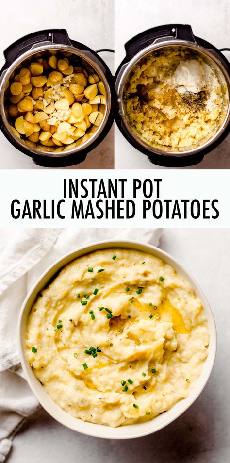 Mashed Potatoes Recipe Instant Pot, Garlic Mashed Potatoes Instant Pot, Instant Pot Mashed Potatoes Russet, Instant Pot Garlic Mashed Potatoes, Instapot Mashed Potatoes, Sabbath Dinner, Ingredient Prep, Instant Pot Mashed Potatoes, Thanksgiving Meals