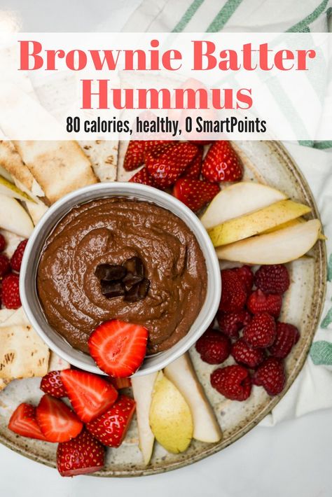 Winter Holiday Desserts, Brownie Batter Hummus, Weight Watchers Vegetarian, Chocolate Hummus, Dessert Hummus, Slender Kitchen, Weight Watchers Snacks, Healthy Sweet Snacks, Avocado Hummus