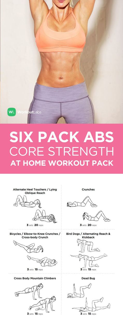 Visit https://Workou Visit WorkoutLabs.com/... to download this Six Pack Abs Core Strength at Home Workout Pack for men & women https://www.pinterest.com/pin/142285669455010069/ Exercises For Women, At Home Workout, Trening Fitness, Six Pack Abs, Fitness Challenge, High Intensity Interval Training, Six Pack, Core Strength, Home Workout