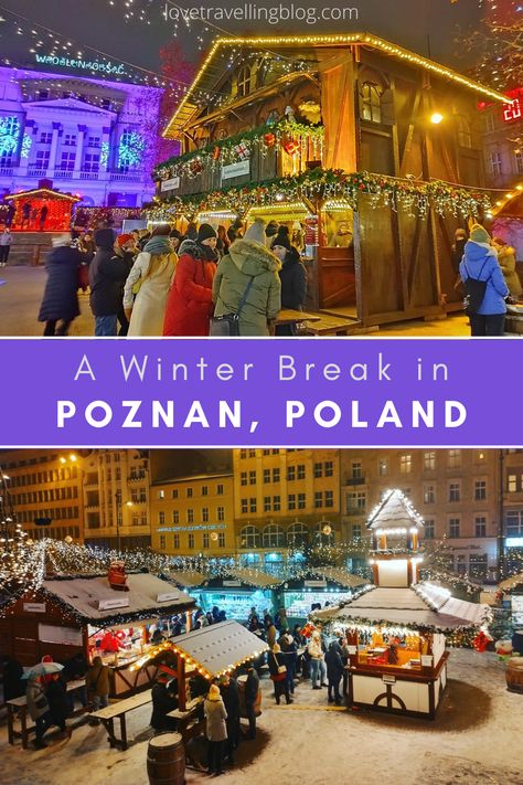 How to enjoy a winter break in Poznan, western Poland. Including exploring the old town square (Stary Rynek), the Basilica with its ornate pillars, Poznan Cathedral, the National Museum and the attractive Christmas Market. #poznan #poland #travel #christmas Polish Christmas Traditions, Christmas In Poland, Poland Christmas, Poland Cities, Winter City Break, Poland Culture, Travel Poland, Xmas In July, Europe 2024