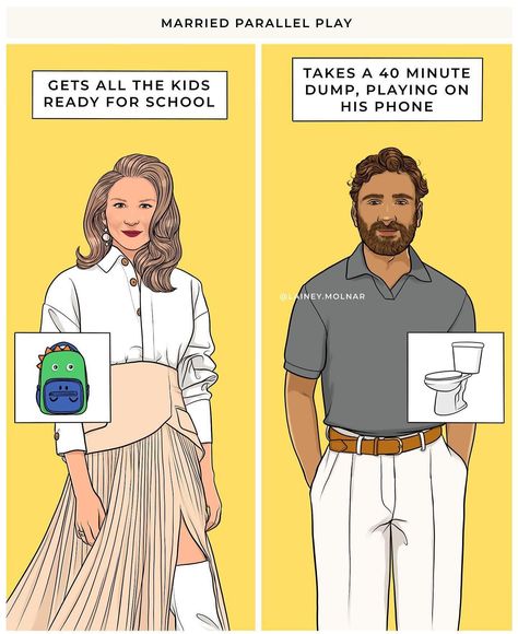 What married life looks like 😅 By: @lainey.molnar Lainey Molnar, Social Norms, Relationship Tattoos, How To Make Comics, Women Encouragement, School Readiness, Health Quotes, Married Life, Women Supporting Women