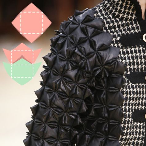 Chanel 2015, Detail Couture, Haute Couture Details, Origami Fashion, Sculptural Fashion, Textiles Techniques, Couture Details, Square Patterns, Fall 2015