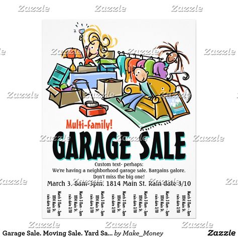 Yard Sale Flyer, Garage Sale Flyer, Community Garage Sale, Neighborhood Garage Sale, Garage Sale Signs, Sale Signs, Sale Template, Rummage Sale, Flyer Free