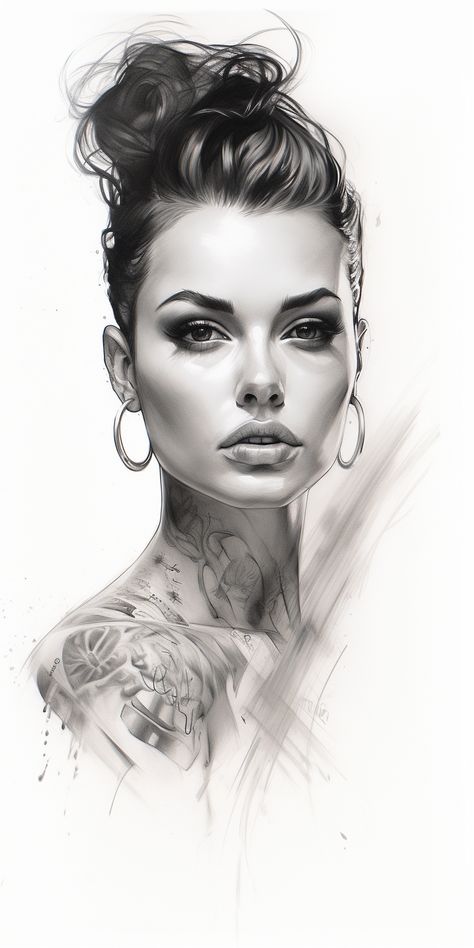 Must-See image showcase supervised By ThetaCursed, License: CC BY-NC 4.0 Woman Portrait Tattoo Design, Woman Face Tattoo Design, Female Portrait Tattoo, Woman Portrait Tattoo, Woman Face Tattoo, Woman Face Sketch, White Hair Blue Eyes, Pfp Pinterest, Woman Face Photography