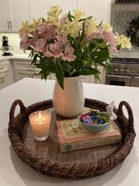 Round Wood Tray Decor Ideas, Basket Tray Decor Ideas, Round Ottoman Tray Decor Ideas, Round Wood Tray Decor, Round Tray Decor Ideas, Wicker Tray Decor, Ottoman Tray Decor Ideas, Ottoman Tray Decor, Basket Tray Decor