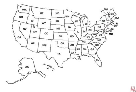 Blank Outline Map of The United States | WhatsAnswer Us Map Printable, Paper Tulips, Map Quiz, State Abbreviations, Montessori Geography, Us State Map, States And Capitals, Map Template, Flag Coloring Pages