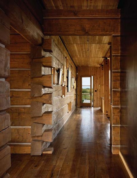 Log Cabin, beautiful.  Like the flat log walls better than the rounded log walls...ideas for dadhttp://www.fixthefamily.com/blog/6-reasons-to-not-send-your-daughter-to-college Small Log Cabin Interior, Log Cabin Interior Design, Interior Cabin, Cabin Interior Design, Log Cabin Living, Log Cabin Interior, Log Wall, Log Cabin Ideas, Small Log Cabin