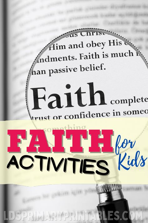 Faith Activities For Kids, Lds Primary Activity Ideas, Hope Activities, Faith Activities, Lds Object Lessons, Primary Activity, Lds Primary Lessons, Time Lessons, Lds Lessons