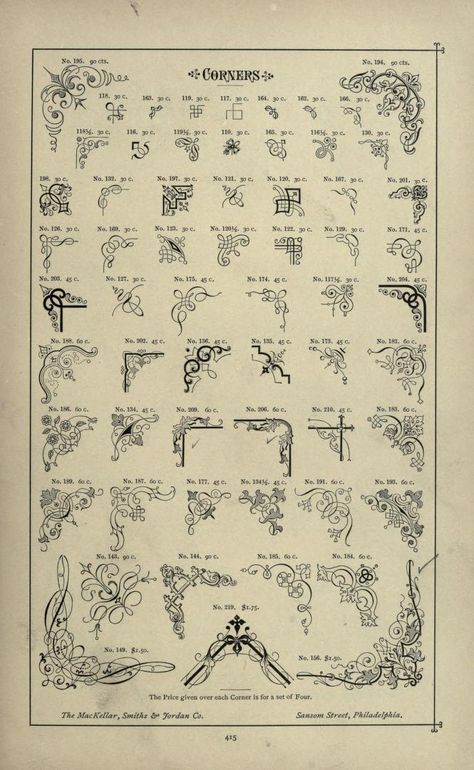 Ornamental Frame Tattoo, Rococo Tattoo, Rococo Border, Border Tattoo, Calligraphy Borders, Corner Borders, Antique Illustration, New Tattoos, Internet Archive