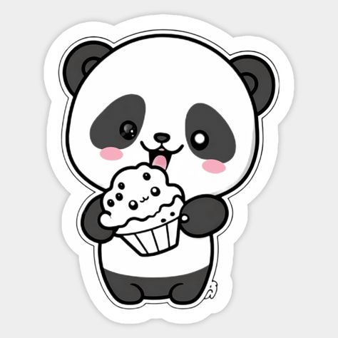 A cute little panda having his favorite - cupcakes! -- Choose from our vast selection of stickers to match with your favorite design to make the perfect customized sticker/decal. Perfect to put on water bottles, laptops, hard hats, and car windows. Everything from favorite TV show stickers to funny stickers. For men, women, boys, and girls.😍Cute Cartoon Panda Eating Cupcake Funny Kawaii Sticker Panda Printable Stickers, Cute Pictures For Sticker Making, Cute Sticker Pictures, Cute Stickers Printable Design, Kawai Sticker Printable, Cute Pictures For Stickers, Panda Stickers Printable, Cute Sticker Ideas Easy, Cartoon Stickers Printable