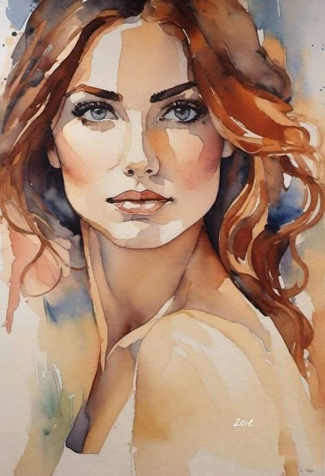 Face Oil Painting, Watercolor Face, Watercolor Art Face, Portrait Tutorial, Watercolor Portrait Painting, Watercolor Woman, Mixed Media Portrait, Celebrity Caricatures, Female Art Painting