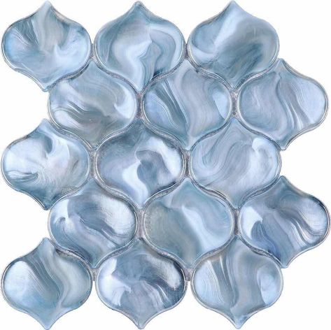 Purchase Liquified Glass Tile Blue Arabesque Blue Glass Tile, Recycled Tile, Blue Backsplash, Beach House Kitchens, Glass Tile Backsplash, Backsplash Bathroom, Arabesque Pattern, Shower Walls, Flooring Trends