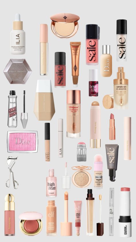 Makeup ideas!!!#makeup#want #wishlistinspo Good Makeup Brands, Clean Makeup Aesthetic, Makeup Aesthetic Products, My Makeup Routine, Aesthetic Products, Beauty Treatments Skin Care, Good Makeup, Makeup Bag Essentials, Makeup Help