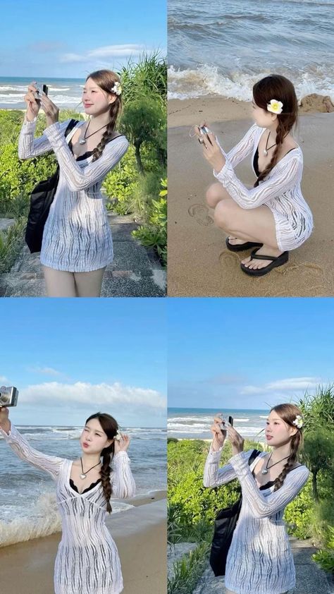 Random Faces, Ulzzang Outfit, Beach Photo Inspiration, Beach Pictures Poses, Pic Pose, Model Poses Photography, Pattaya, Portrait Poses, Summer Fashion Outfits