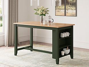 Gesthaven Counter Height Dining Table | Ashley Tv Stand Furniture, Outdoor Bar Furniture, Work Accessories, Counter Height Dining Table, Counter Table, Green Table, Counter Height Table, Reclining Furniture, Furniture Market