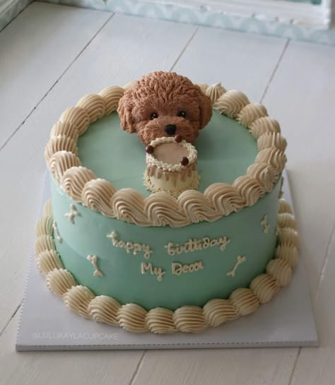 Bday Cake For Dogs, Poodle Birthday Cake, Dog Cake Aesthetic, Svt Cakes, Poodle Cake, Cakes For Teenagers, Puppy Birthday Cakes, Spongebob Birthday Cake, Doodle Cake