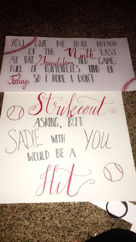 sadie hawkins dance ideas #baseball Baseball Sadies Proposal Ideas, Sadie Hawkins Dance Posters, Baseball Asking To Dance, Promposal Ideas For Him Baseball, Cute Sadies Proposals Baseball, Baseball Dance Proposals, Baseball Sadies Proposal, Sadies Asking Ideas, Sadie Hawkins Outfits