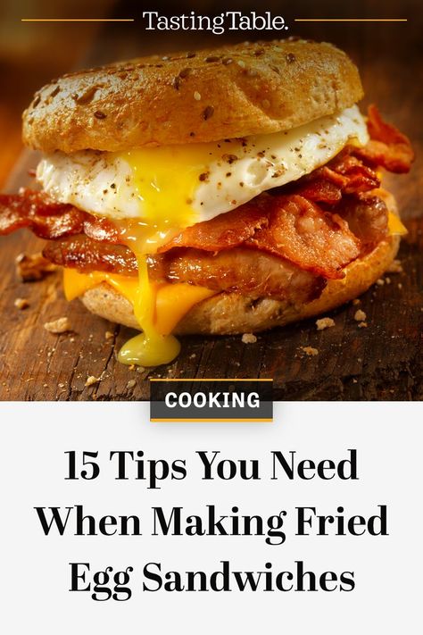 When fried egg sandwiches are made just right, you know it with every yolky bite. #FriedEggs #BreakfastSandwich Fried Egg Sandwiches, Fried Egg Sandwich Recipe, Fried Egg Breakfast, Perfect Fried Egg, Egg Sandwich Recipe, Fried Egg Sandwich, Egg Sandwich Breakfast, Egg Sandwich, Cheese Tasting