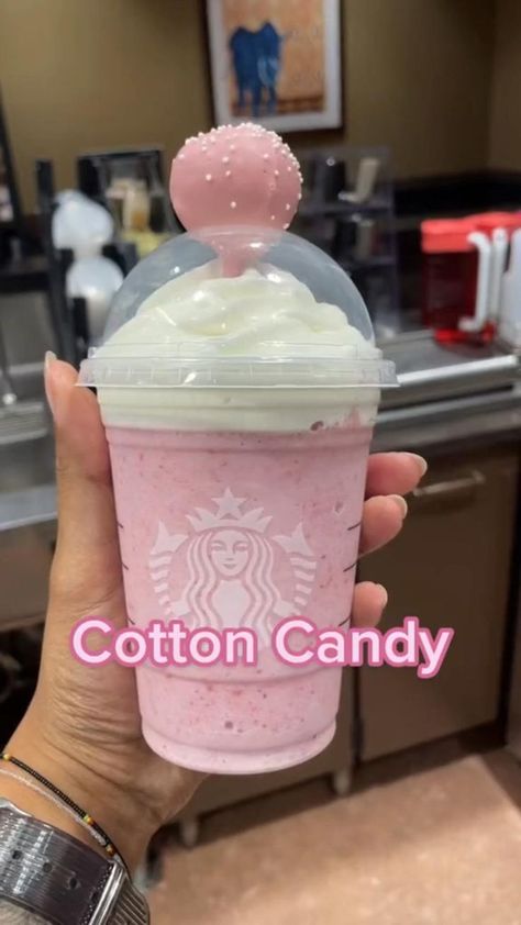 Cotton Candy Frappuccino at Starbucks - Starbucks Secret Menu Frozen Menu Drink in 2022 | Starbucks drinks recipes, Secret starbucks drinks, Starbucks drinks diy Cotton Candy Frappuccino, Menu Drink, Starbucks Drink Menu, Drinks Starbucks, Starbucks Secret Menu Recipes, Cold Starbucks Drinks, Starbucks Drinks Diy, Secret Starbucks Recipes, Iced Starbucks Drinks