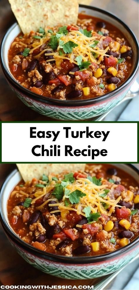 Craving a comforting and nutritious dinner? This Easy Turkey Chili Recipe is an ideal choice for busy weeknights. Packed with lean turkey and spices, it’s one of the best easy dinner recipes for the family. Easy Turkey Chili Recipe, Turkey Chili Recipe Easy, Easy Turkey Chili, Ground Turkey Chili, Turkey Chili Recipe, Chili Recipe Turkey, Chili Recipe Crockpot, Easy Chili, Easy Turkey