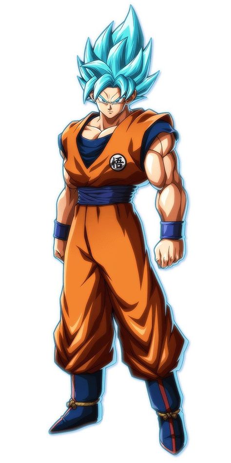 Super Saiyan Blue Goku from Dragon Ball FighterZ Goku Png, Goku Super Saiyan God, Goku Super Saiyan Blue, Goku Art, Urahara Kisuke, Madara Susanoo, Goku Drawing, Super Goku, Super Saiyan Blue