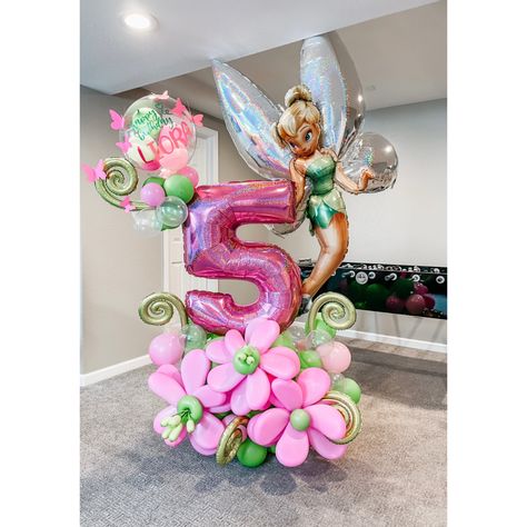 Fairy Balloon Bouquet, Tinkerbell Balloon Decorations, Tinkerbell Balloon Garland, Easter Balloons Garland, Tinkerbell Balloons, Barbie Balloon Bouquet, Easter Balloon Bouquet, Princess Balloon Bouquet, Graduation Balloon Ideas