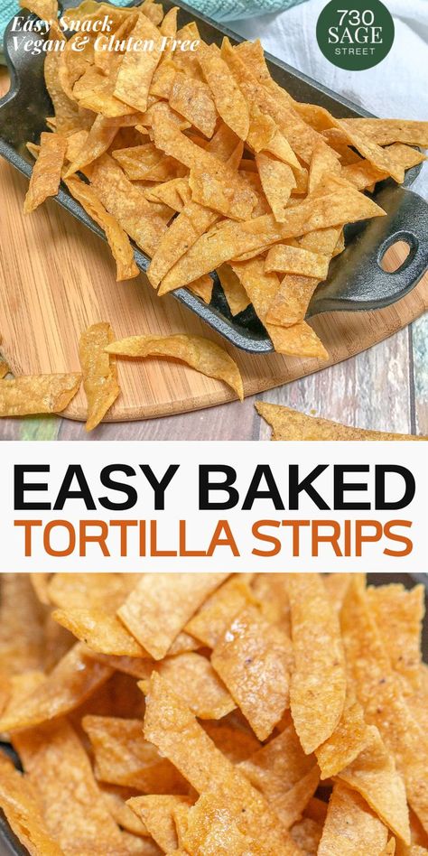 Tortilla Strips For Soup, Baked Corn Tortillas, Souper Bowl, Tortilla Chip Recipe, Baked Tortilla Chips, Tortilla Strips, How To Make Tortillas, Homemade Tortilla Chips, Mexican Recipe