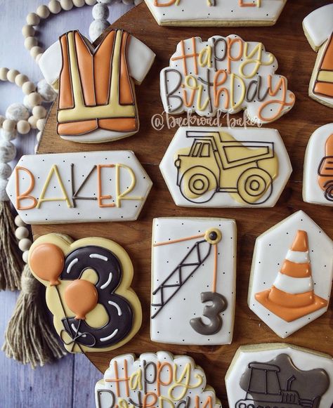 Construction Cookies, Construction Theme Birthday Party, Construction Theme Party, Boy Birthday Party Themes, Construction Birthday Parties, Birthday Party Theme Decorations, Trucks Birthday Party, Baby Boy Birthday, Construction Birthday