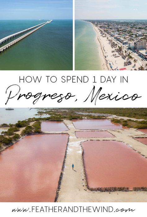 How to spend 1 day in Progreso, Mexico // This port city has so much to offer and our excursion in Progreso took us to pink salt flats, hidden cenotes and a beautiful beach. #Progreso #Mexico #Yucatan Progresso Mexico, Ship Travel, Christmas Cruise, Merida Mexico, Mexico Cruise, Cruise Pictures, Travel Film, Travel Mexico, Yucatan Mexico