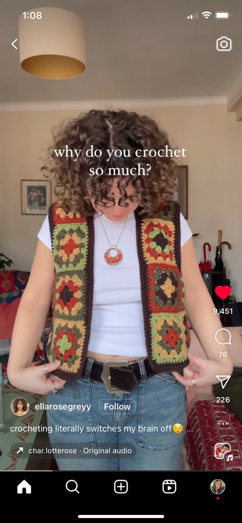 Vintage Crochet Clothes, Fast Crochet Clothes, Crochet Vest Ideas, 70s Crochet Vest, Twee Crochet, Crochet 70s, 70s Crochet, Cool Crochet, Hippie Crochet