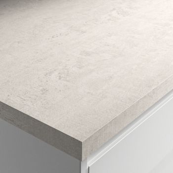 Wickes Matt Laminate Worktop - Woodstone Blanc 600mm x 38mm x 3m | Wickes.co.uk Warm Grey Kitchen, Benchmarx Kitchen, White Worktop, Living Room Wood Floor, Utility Cupboard, Laminate Worktop, Laminate Kitchen, Laminate Colours, White Laminate