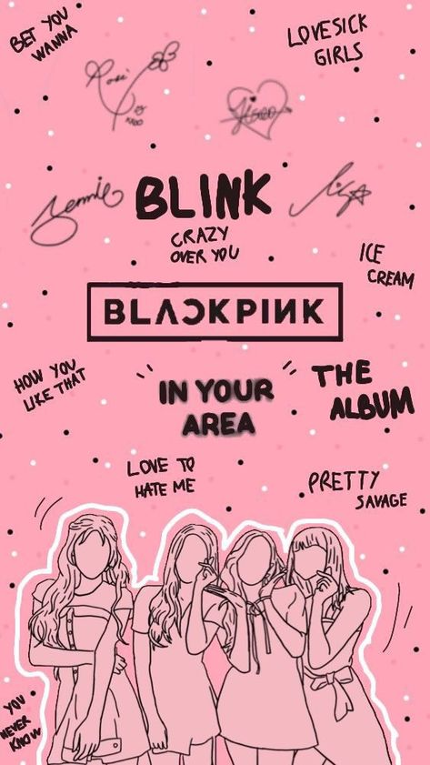 Kpop Chibi Blackpink, Cool Kpop Wallpapers, Blackpink In Your Area, Kpop Iphone Wallpaper, Blink Book, Black Pink Background, Blackpink Poster, Pink Posters, Blackpink Funny