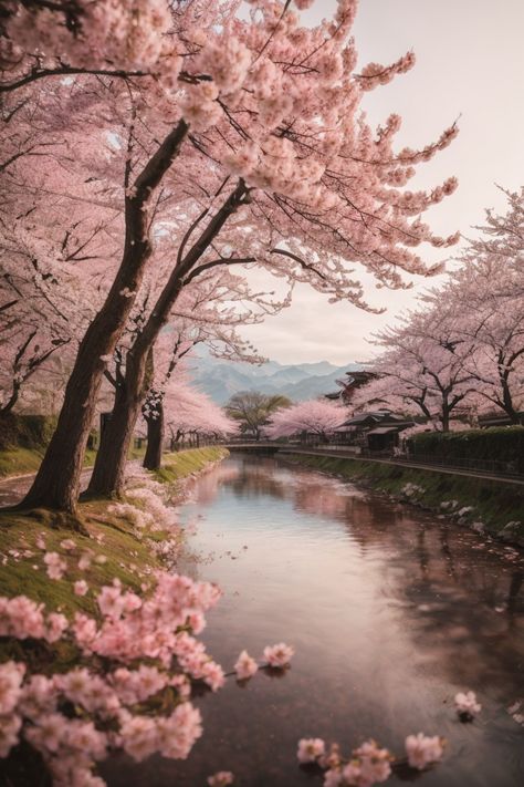 Cherry blossom aesthetic wallpaper but AI-generated Pink Trees Wallpaper, Cherry Blossom Trees Aesthetic, Wallpaper Cherryblossom, Sakura Wallpaper Blossoms, Pink Cherry Blossom Aesthetic, Pink Sakura Wallpaper, Cherry Tree Aesthetic, Sakura Tree Aesthetic, Cherry Blossom Tree Aesthetic