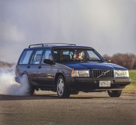 From the Archive: A Yankee mechanic has more fun playing with V-8-powered Volvos than do the famous guys he's built them for. Old Volvo Cars, Volvo 740 Wagon, Volvo Station Wagon, Volvo Estate, Old Volvo, Volvo 960, Volvo Wagon, Volvo 940, Aircraft Mechanic