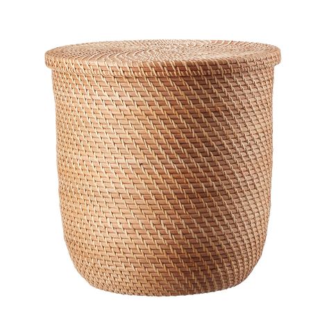 The Container Store Rattan Bins with Lid Rattan Storage Baskets, Storage Baskets With Lids, Rattan Storage, Decorative Storage Boxes, Basket With Lid, The Container Store, Container Store, Furniture Maker, Functional Storage