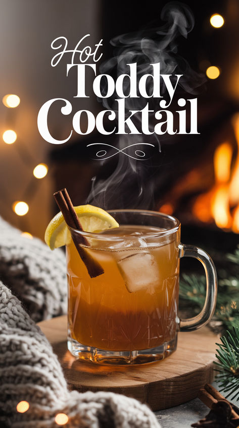 "Warm up your winter nights with this delightful Hot Toddy Cocktail Recipe!  This cozy drink combines soothing herbal flavors and comforting spices,  making it the perfect choice for chilly evenings. Discover how to craft  this classic warm cocktail that embodies the essence of comfort. Ideal for  holiday gatherings or a relaxing night in, our Hot Toddy Recipe is your  go-to for delicious winter cocktails and herbal cocktails that bring warmth  and joy.!" Christmas Hot Cocktails, Christmas Hot Toddy, Cocktail Smoker Recipes, Hot Christmas Cocktails, Hot Cocktails Winter, Warm Christmas Cocktails, Warm Alcoholic Drinks Winter, Warm Cocktails Alcohol, Warm Holiday Cocktails