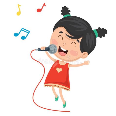 Vector Illustration Of Kid Singing Stock Vector - Illustration of color, border: 108152418 Sing Cartoon, Singing Meme, Singing Drawing, Arte Pop Up, Music Clipart, Logos Retro, Kids Singing, Learning English For Kids, Study Pictures